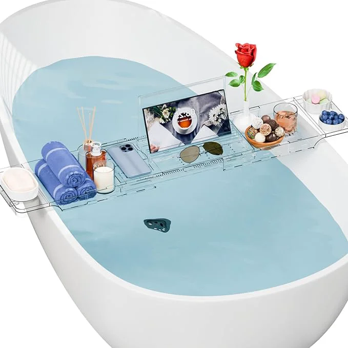 Elite Yieach Luxury Clear Acrylic Bathtub Tray Convenient