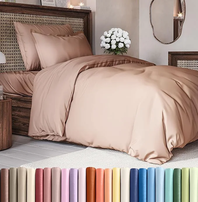 Optimized Duvet Cover Twin Twin XL Size Set – Extra Soft Twin Twin XL Duvet Cover 68 quot x 90 quot with 1 Pillow Sham – Hotel Luxury Easy Care Fade w Zipper Closures amp Ties – Comfy Cozy amp Breathable Mauve Modern