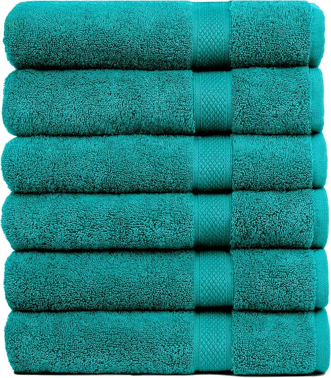 Recyclable Pleasant Home Bath Towels Set of 6 Cotton 515 GSM Lightweight Soft Relaxed