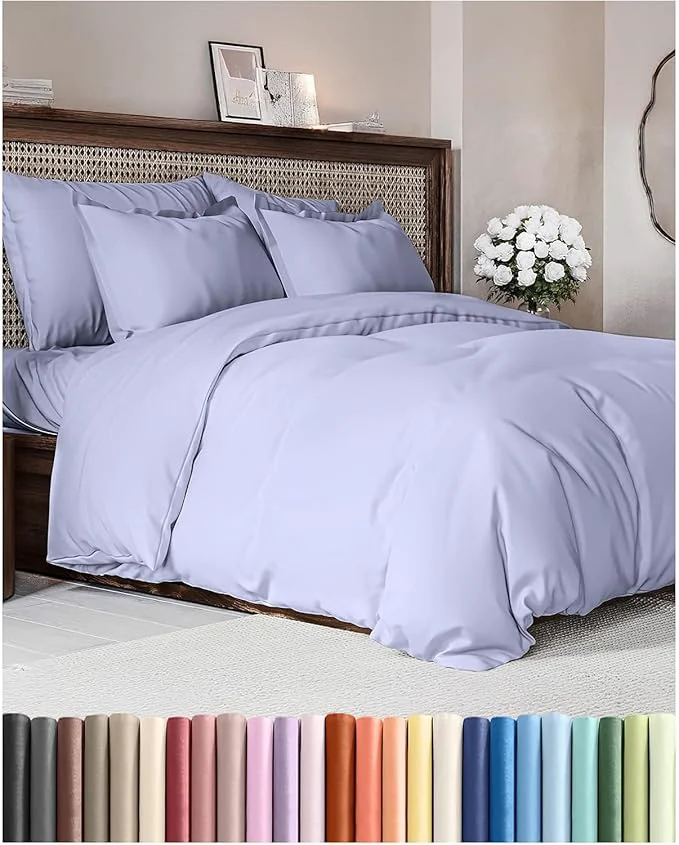 Traditional Duvet Cover Cal King Size Set – Extra Soft Cal King Duvet Cover 104 quot x 98 quot with 2 Pillow Shams – Hotel Luxury Easy Care amp Fade with Zipper Closures amp Ties – Comfy Cozy amp Breathable Lavender Artisan