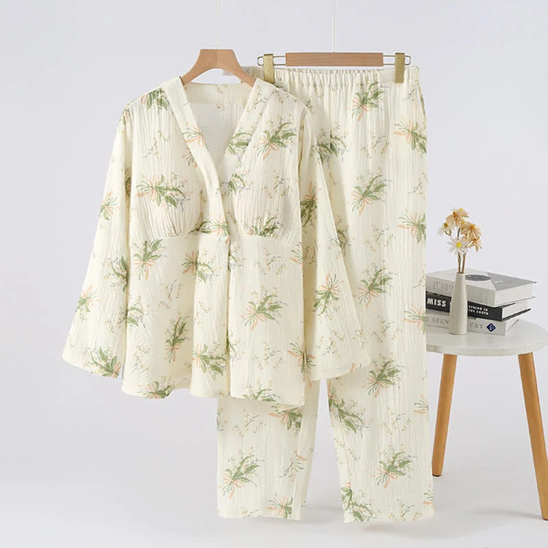 Trusted Ownkoti Floral Bouquet Cotton Gauze Pajama Set Crafted