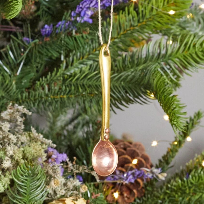 Breathable Hammered Copper amp Gold Mixing Spoon Ornament Soft