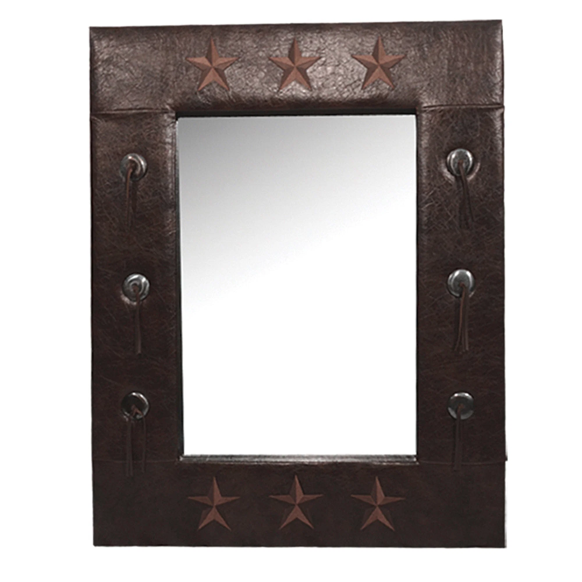 High-End Star Faux Leather Mirror Safe