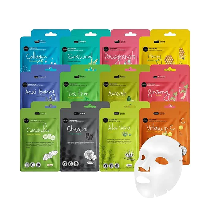 Exceptional Celavi Essence Facial Sheet Face Mask Variety Set Classic Korean Flexible