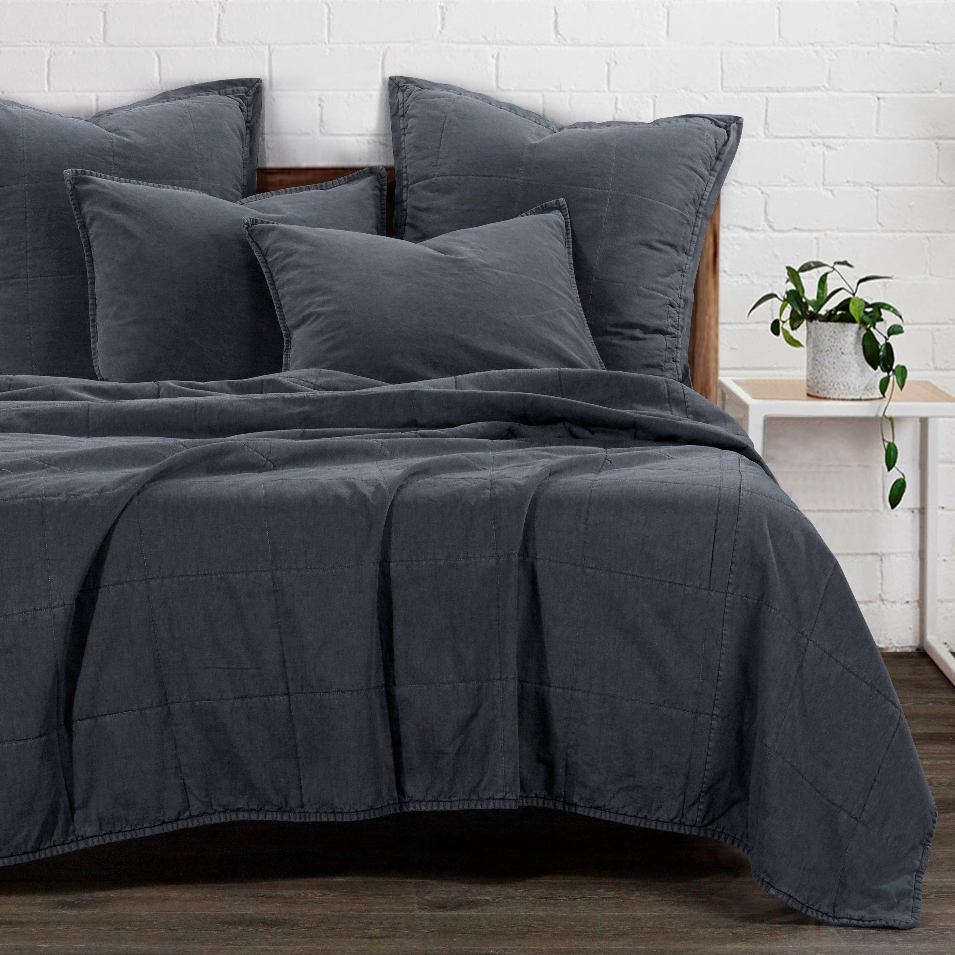 Trendy Stonewashed Cotton Canvas Coverlet Set 2 Pc Consistent