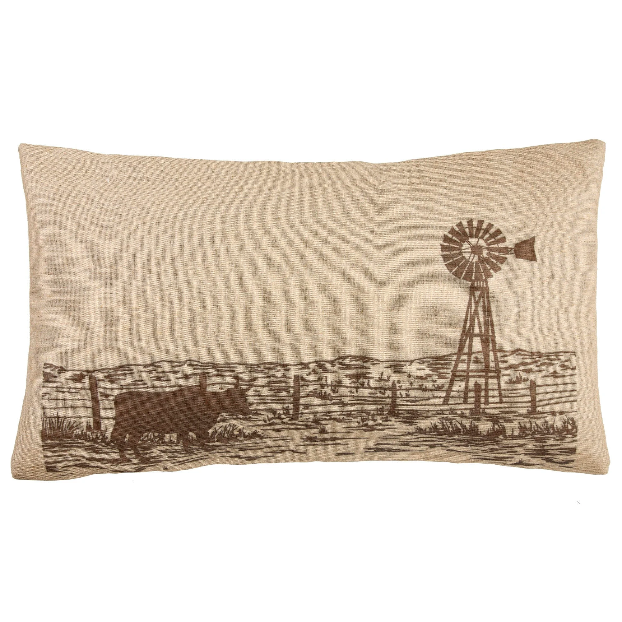 Durable Windmill Burlap Lumbar Pillow Official