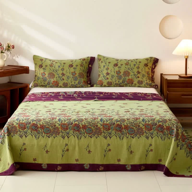 Outstanding Ownkoti Luxurious Floral Cotton Double Gauze Bedspread Original
