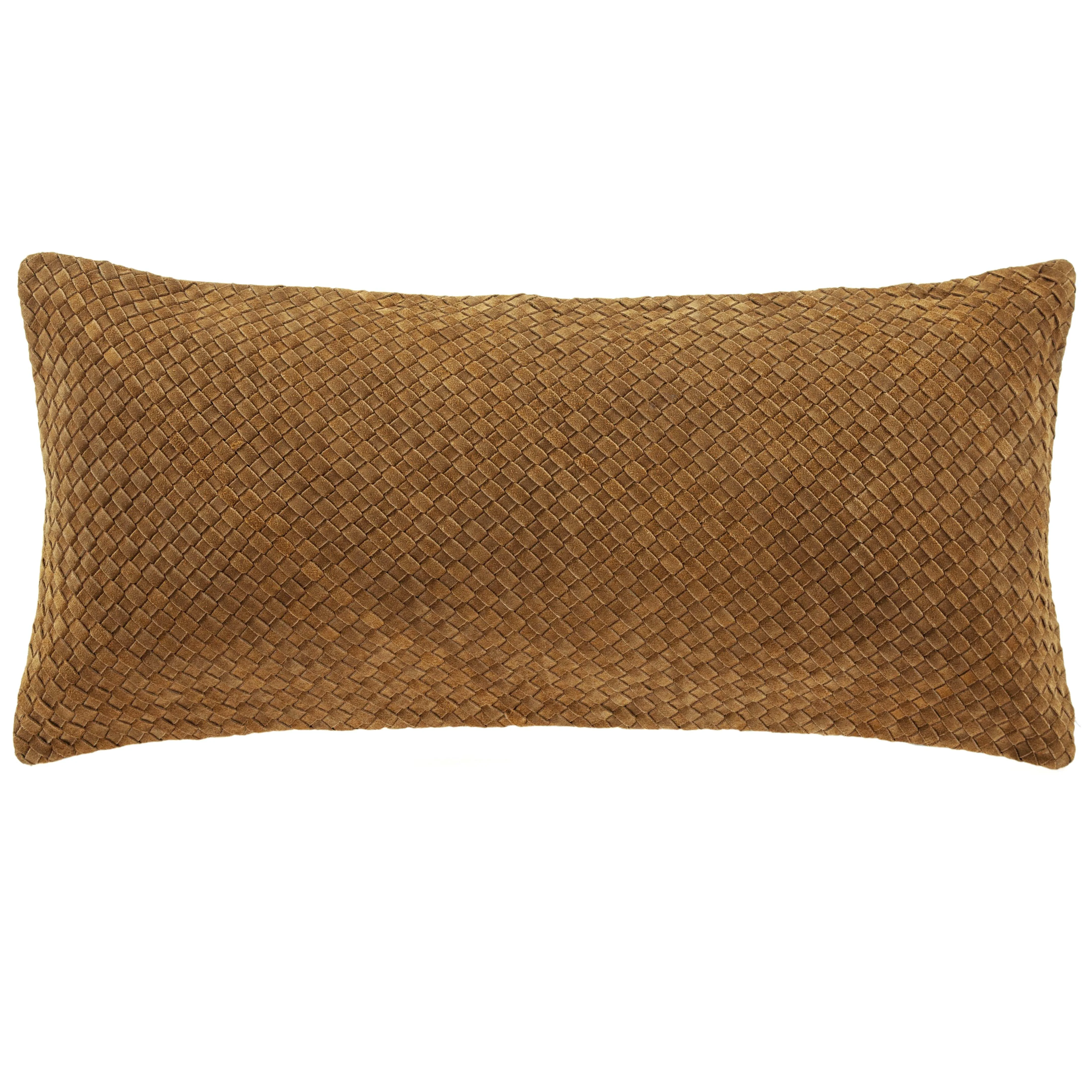 Clean Woven Suede amp Basket Weave Long Lumbar Pillow Recyclable