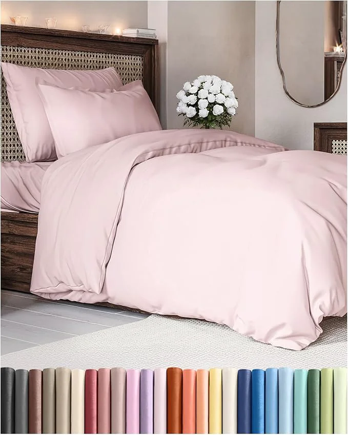 Healthy Duvet Cover Twin Twin XL Size Set – Extra Soft Twin Twin XL Duvet Cover 68 quot x 90 quot with 1 Pillow Sham – Hotel Luxury Easy Care Fade w Zipper Closures amp Ties – Comfy amp Breathable Lavender Pink Unique