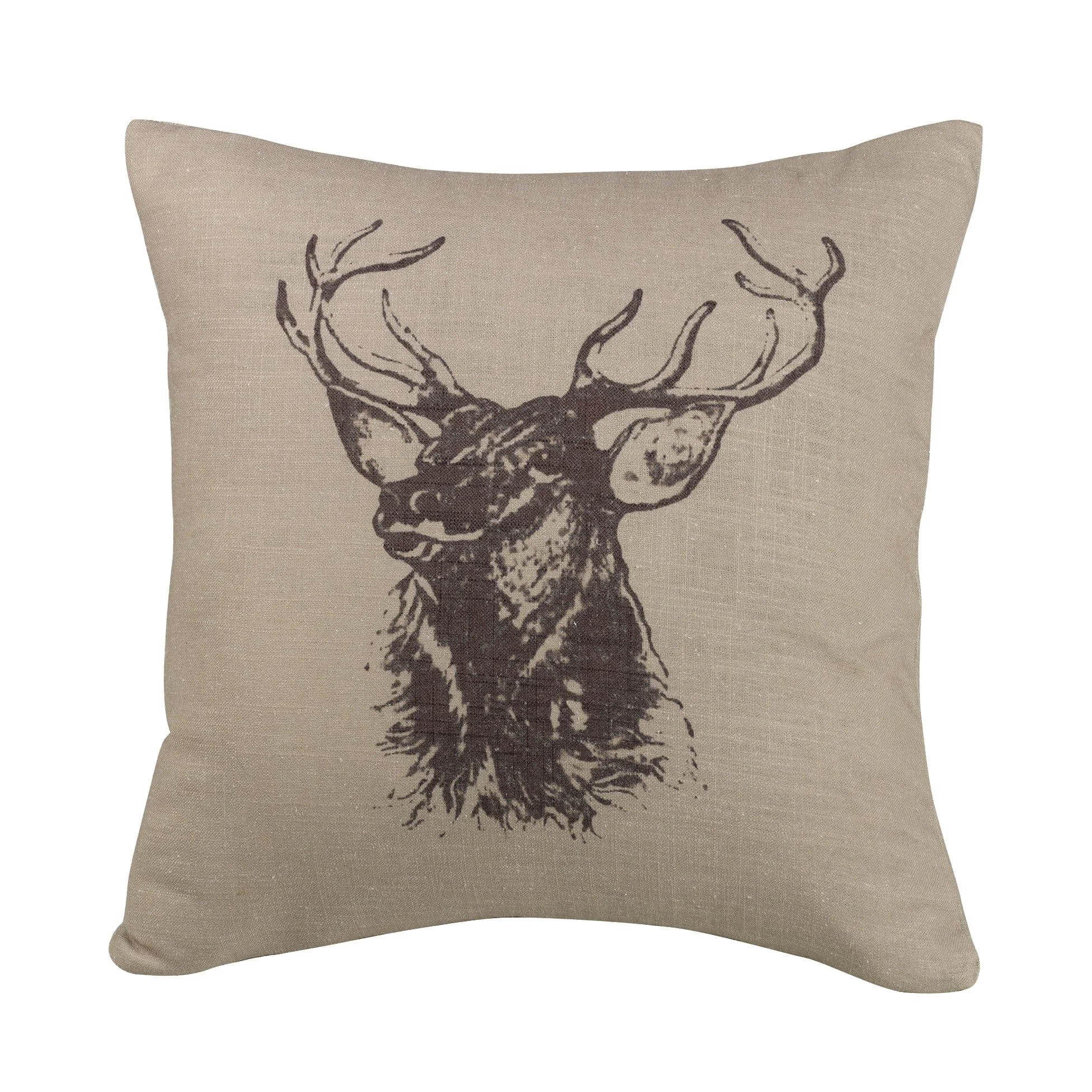 Premium Elk Bust Burlap Throw Pillow Convenient