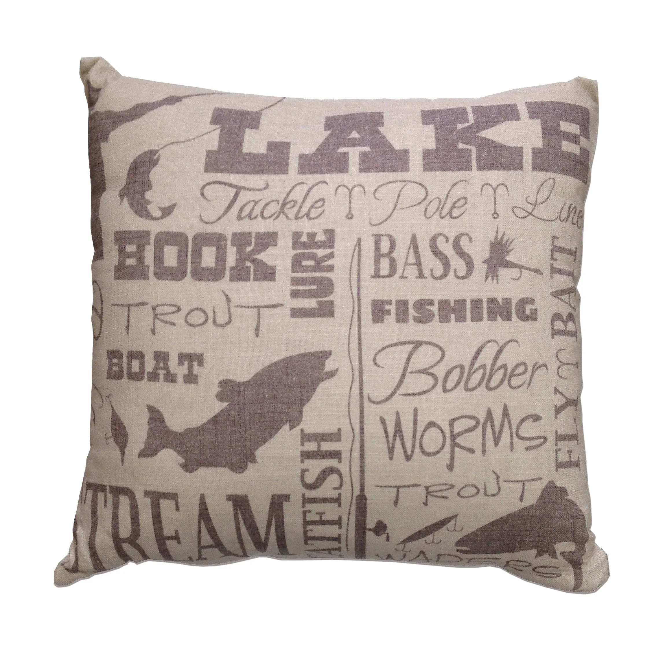 Elite Lake Text Collage Throw Pillow Long-Lasting
