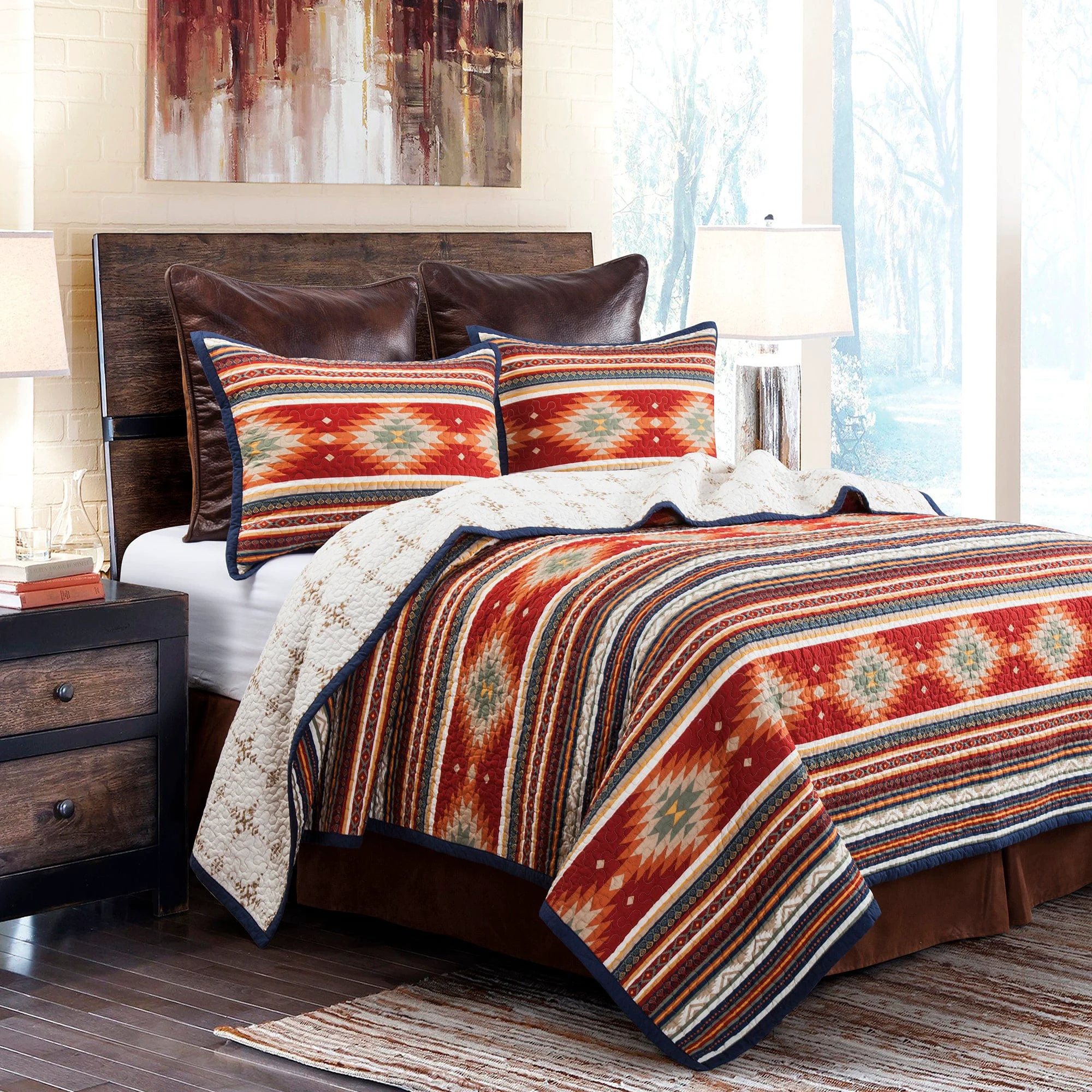 Exclusive Del Sol Reversible Quilt Set 2 Pc Premium Material