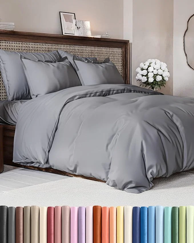 Smart Duvet Cover Cal King Size Set – Extra Soft Cal King Duvet Cover 104 quot x 98 quot with 2 Pillow Shams – Hotel Luxury Easy Care amp Fade w Zipper Closures amp Ties – Comfy Cozy amp Breathable Steel Blue Exclusive