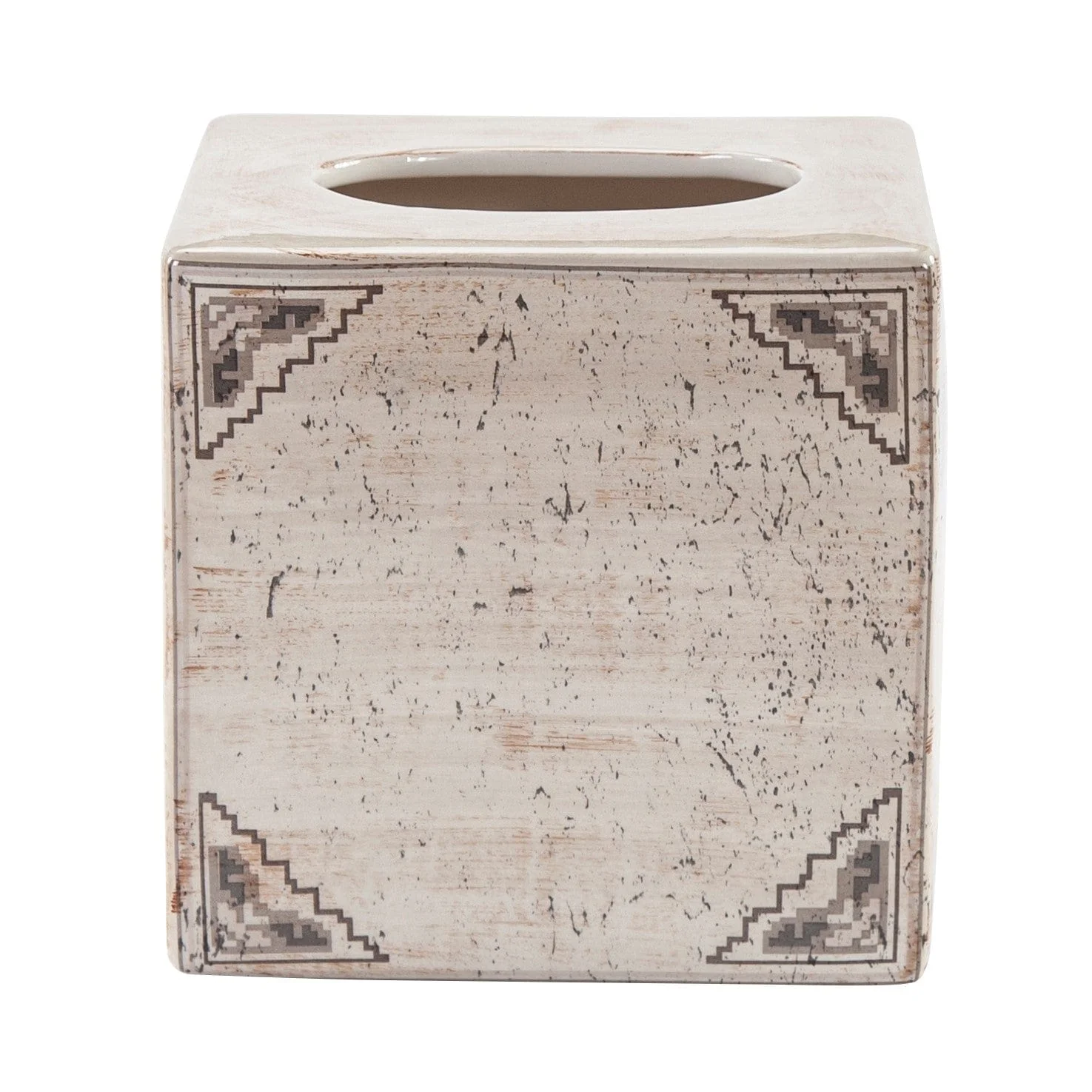 Contemporary Dakota Ceramic Tissue Box Cover Smooth