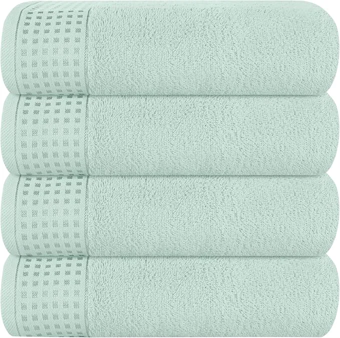 Traditional GLAMBURG Ultra Soft 4 Pack Oversized Bath Towel Set 27×54 inches Cotton Official