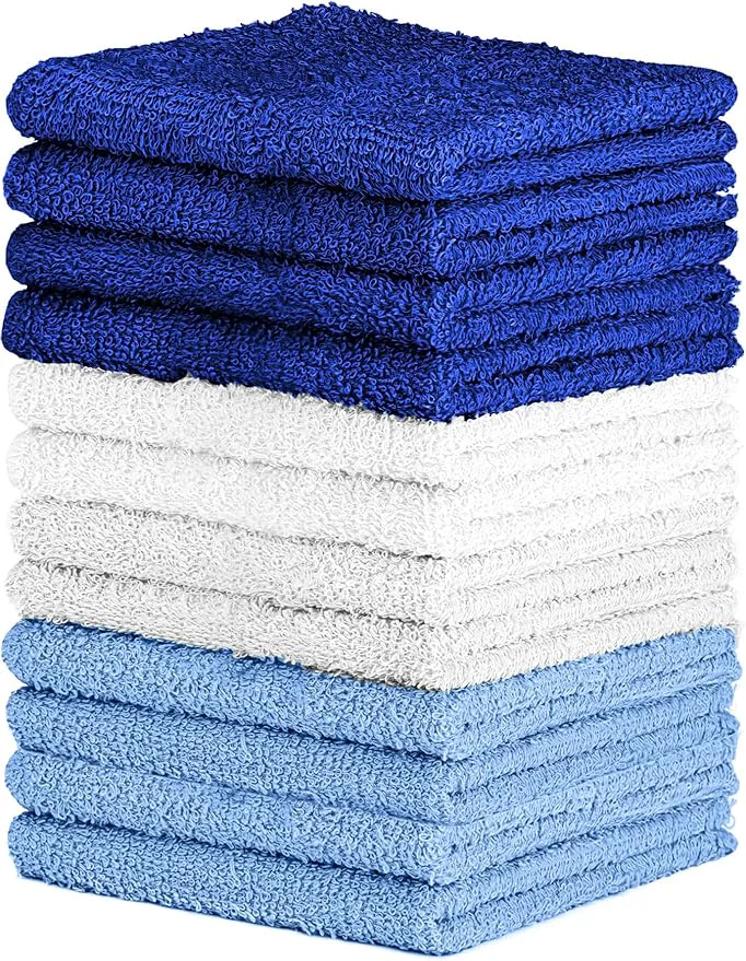 Sophisticated QUBA LINEN Cotton Washcloth Set – Soft Absorbent Face Towels Practical
