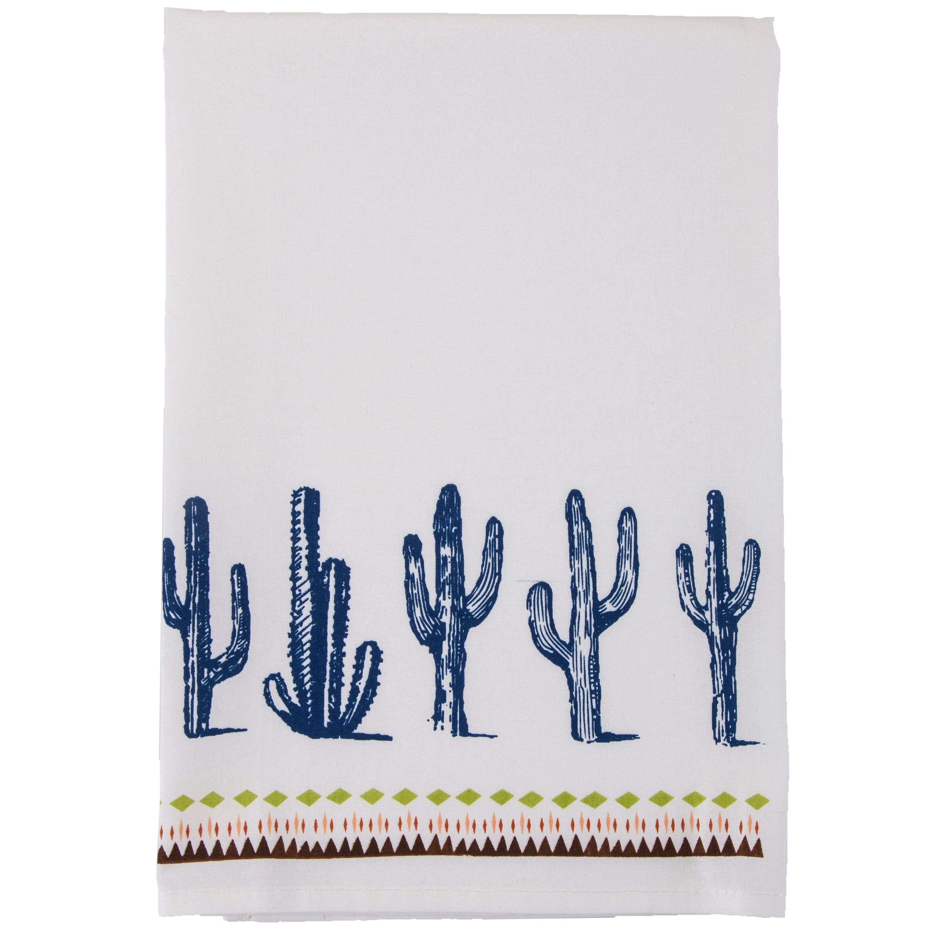 Reusable Southwest Cactus Border Tea Towel Set 5 Pc Prestigious