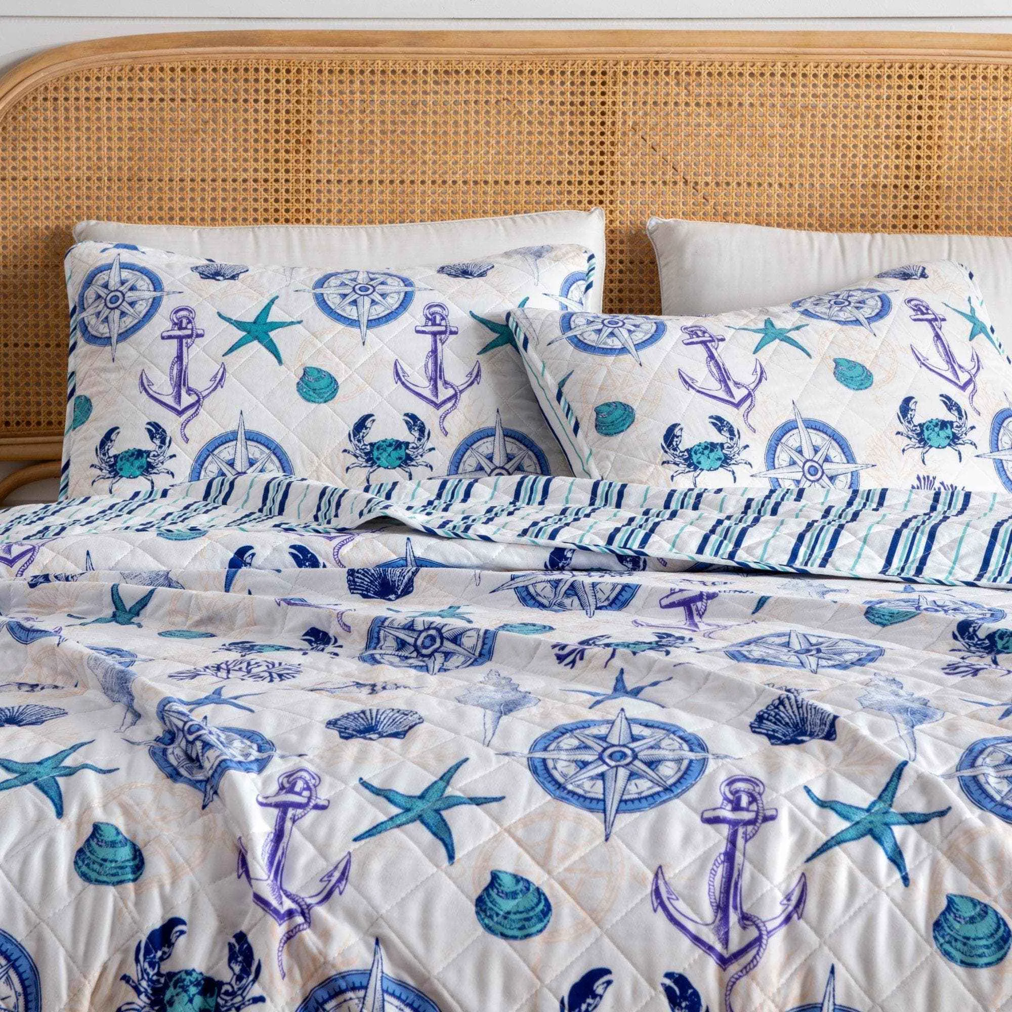 Casual Nautical Anchor Quilt Set – Azure Collection Prestigious