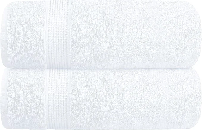 Elegant Elvana Home Cotton 2 Pack Oversized Bath Towel Set 28×55 inches Large Bath Solid