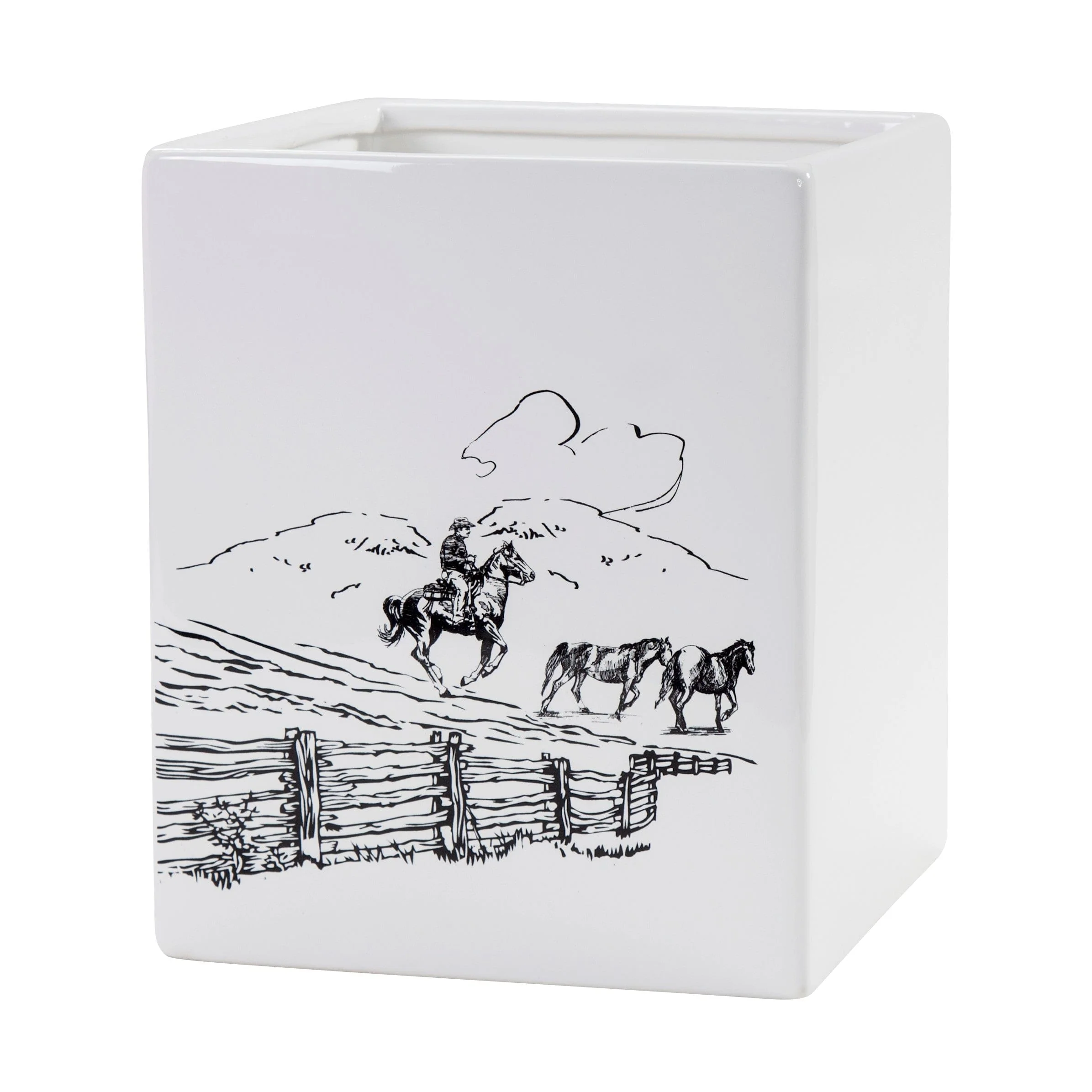 Responsible Ranch Life Ceramic Wastebasket Versatile