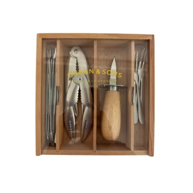 Exceptional Seafood Set in Wood Box Fashionable