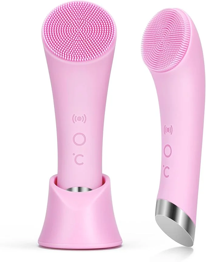 Fashionable PRITECH Facial Cleansing Brush Rechargeable Silicone Face Scrubber Easy-to-Use