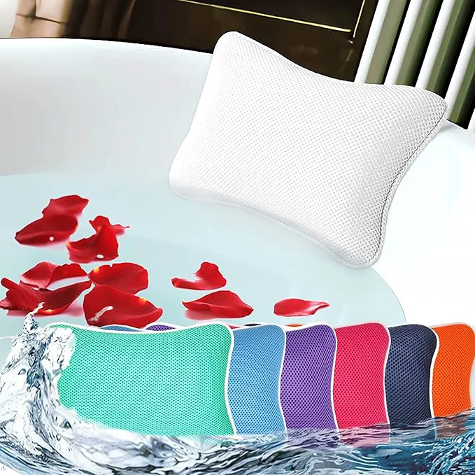 Pure Bath Pillow for Tub Non Slip Breathable Soft Comfortable Head Neck Support Authentic