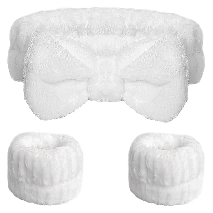 Prestigious WSYUB Spa Headband and Wristband Set Face Wash Headband Makeup Skincare Premium Material