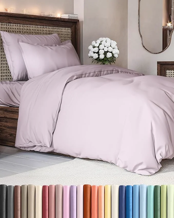 Powerful Duvet Cover Twin Twin XL Size Set – Extra Soft Twin Twin XL Duvet Cover 68 quot x 90 quot with 1 Pillow Sham – Hotel Luxury Easy Care Fade w Zipper Closures amp Ties – Cozy amp Breathable Light Lavender Effective