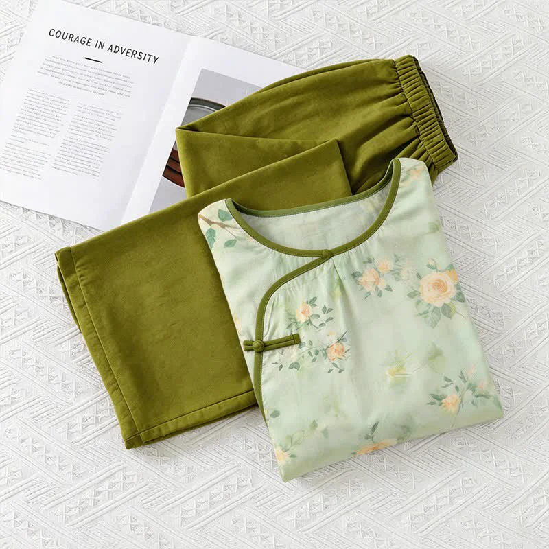 Official Ownkoti Fresh Floral Eastern-Inspired Pajama Set Dependable
