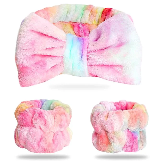 Easy-to-Use WSYUB Spa Headband and Wrist Bands Makeup Headband and Wrist Towels Environmentally Friendly