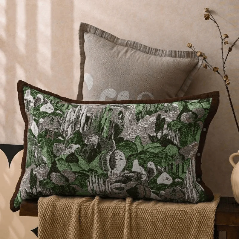 User-Friendly Ownkoti Jacquard Forest Button Cotton Pillowcases 2PCS Authentic