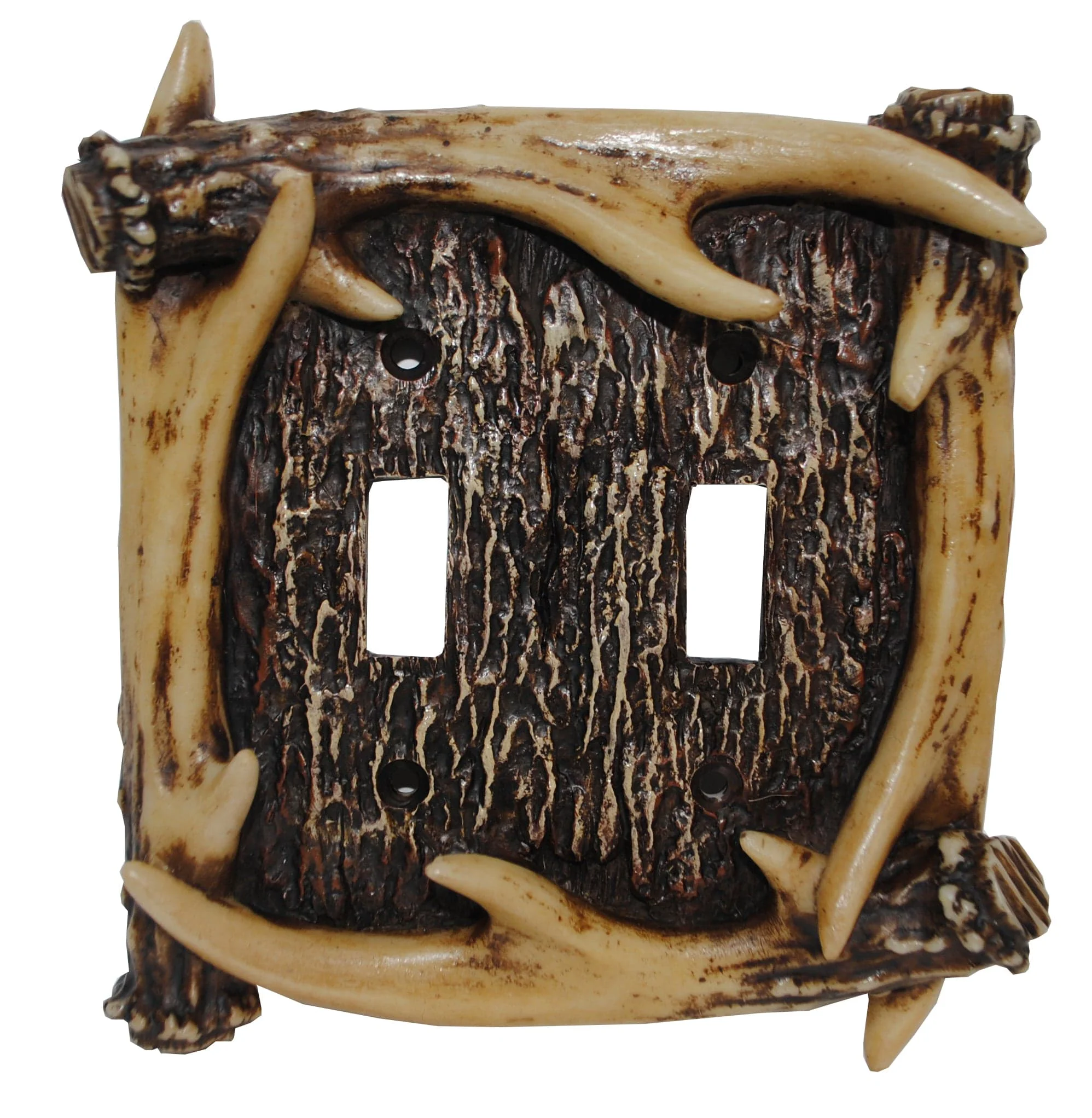 Sophisticated Antler Double Wall Switch Plate High-Grade