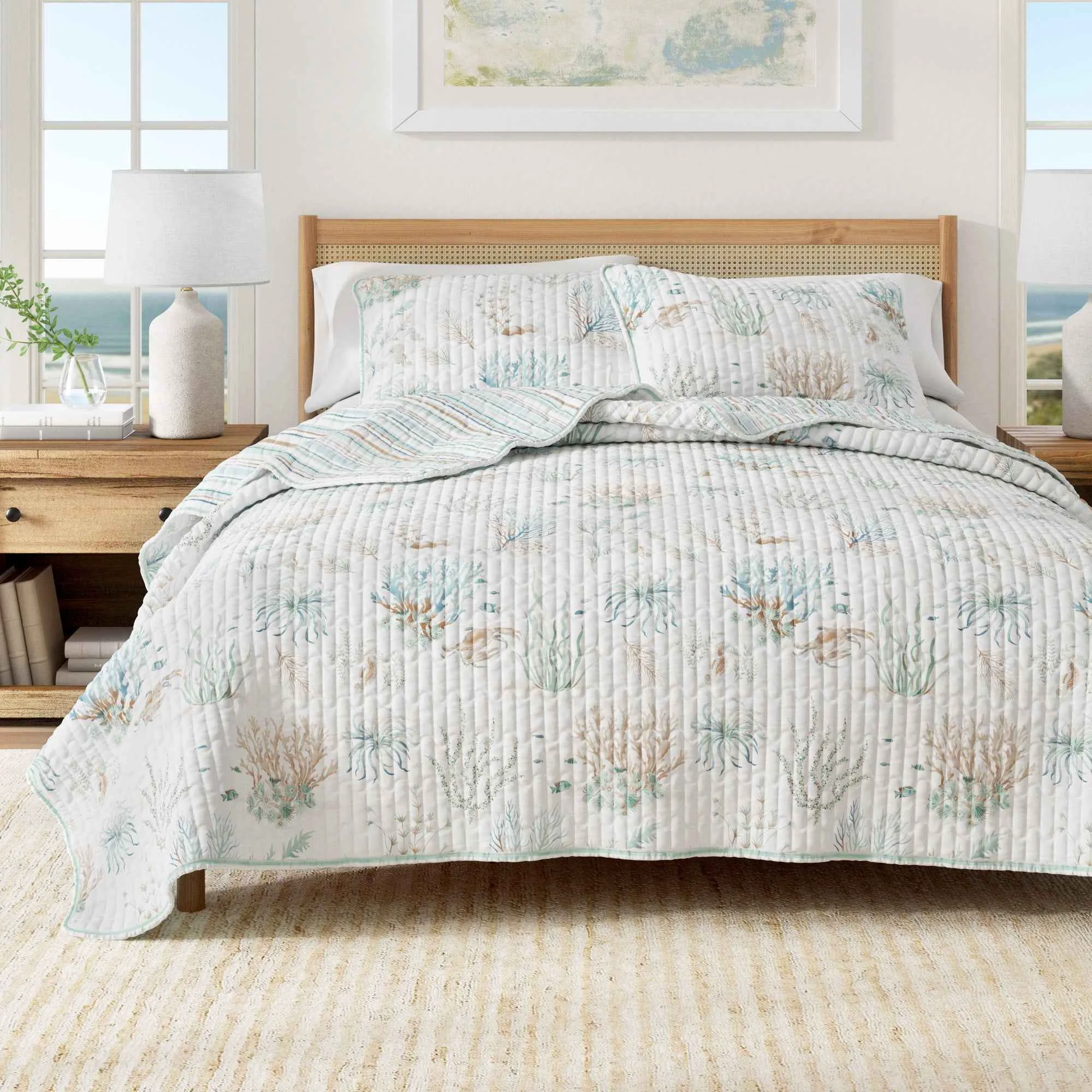 Original Coastal Printed Cotton Quilt Set – Santa Barbara Collection Consistent