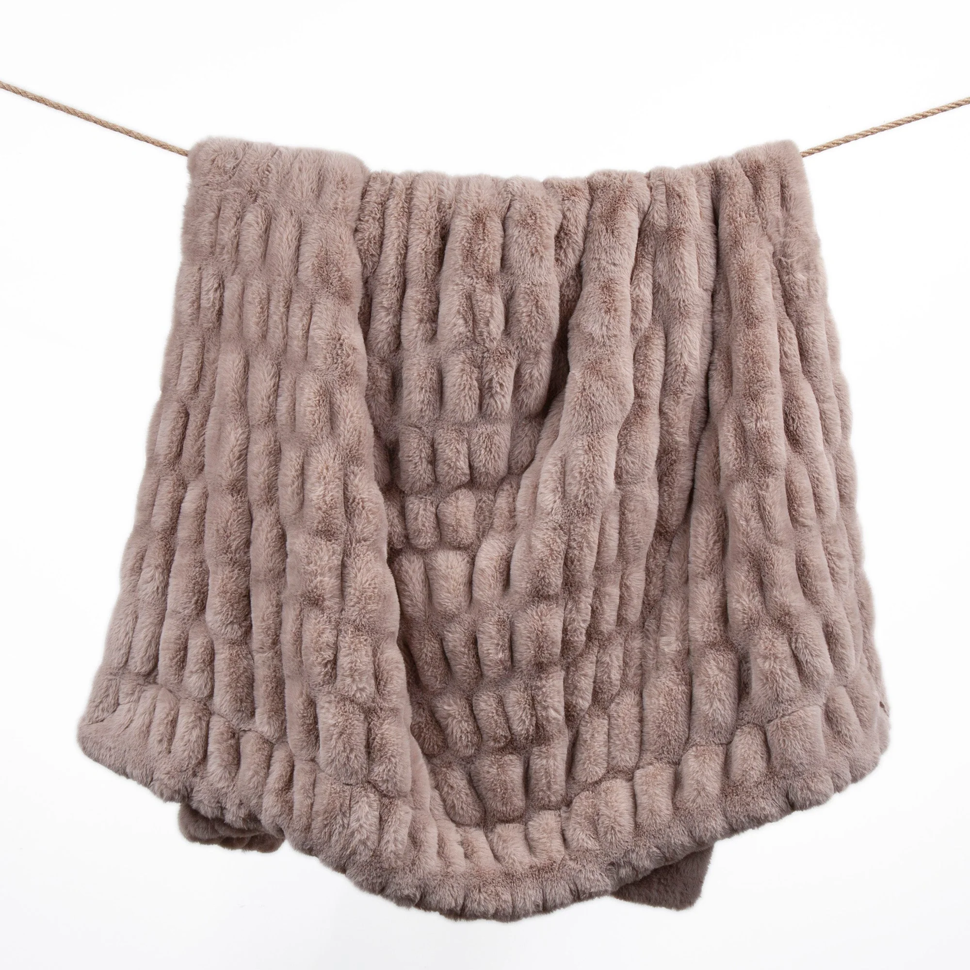 Outstanding Ruched Rabbit Double-Sided Oversized Throw First-Class