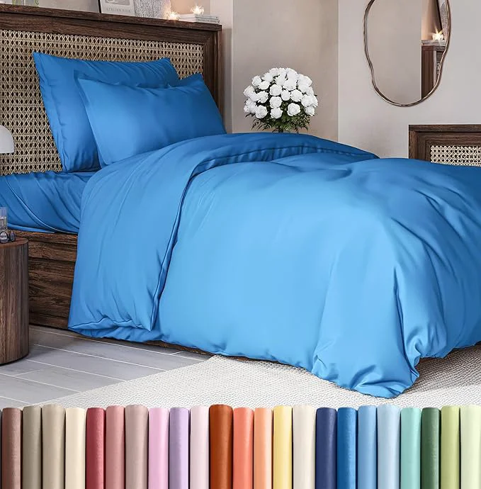 Optimized Duvet Cover Twin Twin XL Size Set – Extra Soft Twin Twin XL Duvet Cover 68 quot x 90 quot with 1 Pillow Sham – Hotel Luxury Easy Care Fade w Zipper Closures amp Ties – Comfy amp Breathable Royal Blue Innovative