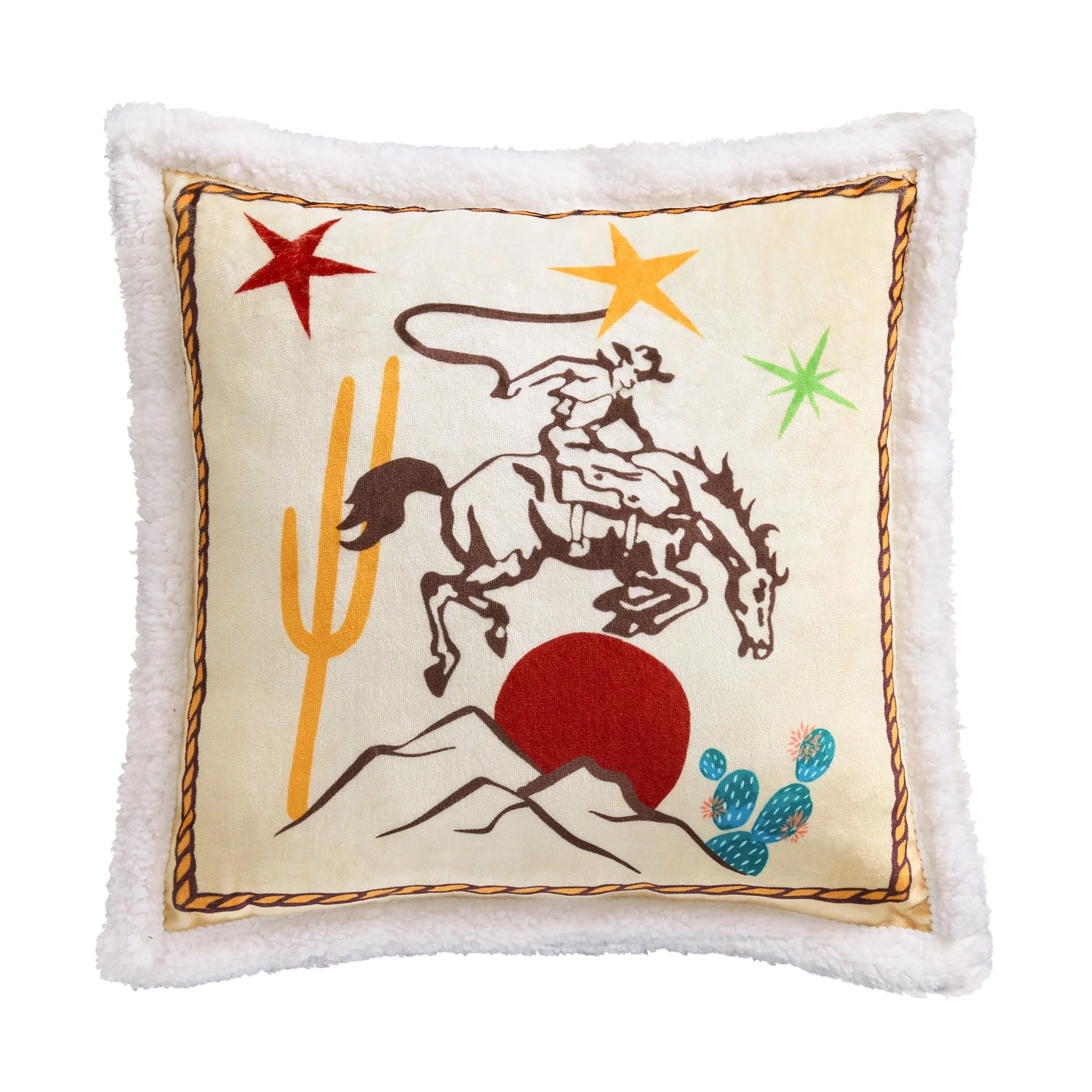 Exceptional Desert Rider Campfire Sherpa Pillow Minimalist