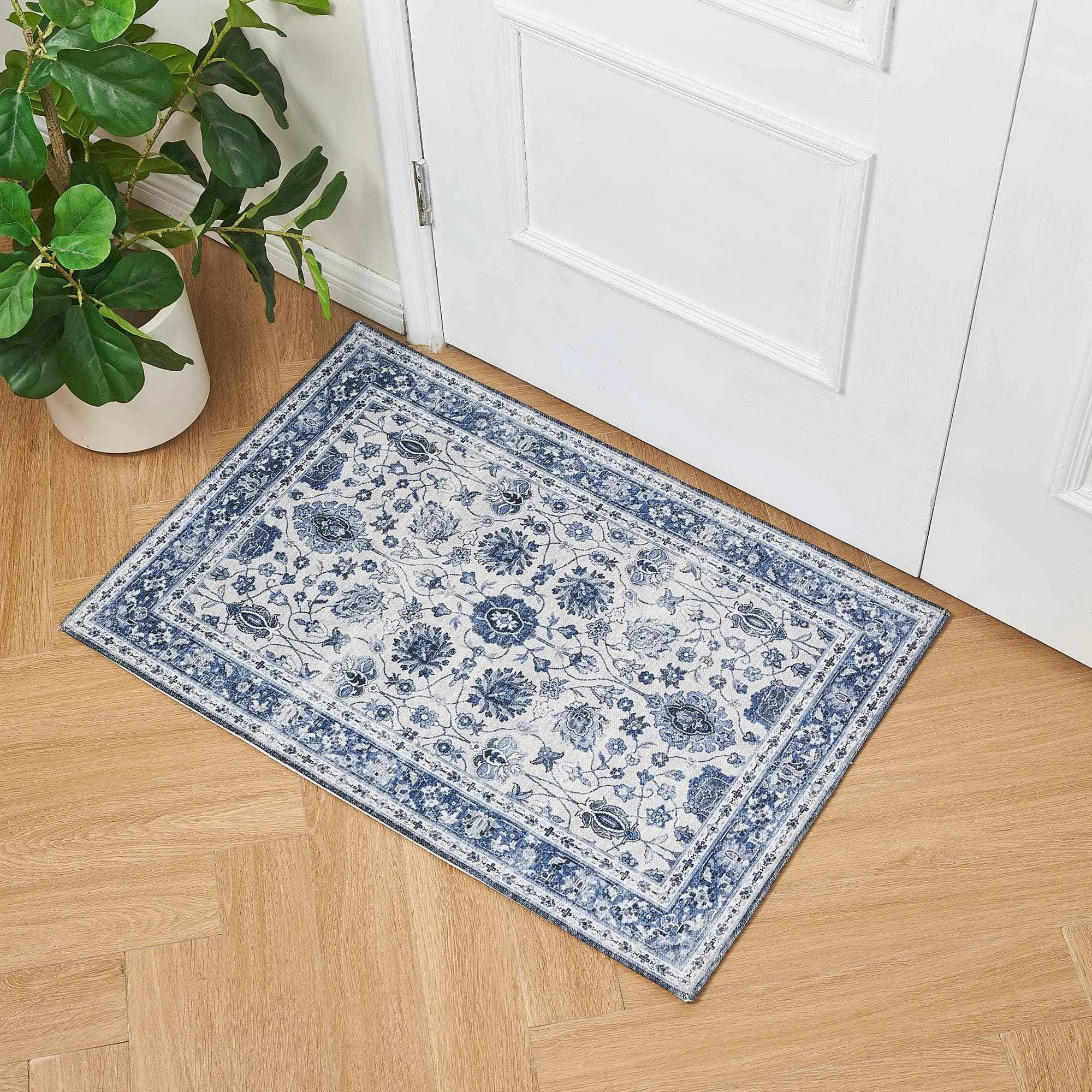 Premium Material Floral Machine Washable Accent Rug 2 39 x 3 39 – Matra Collection Fine