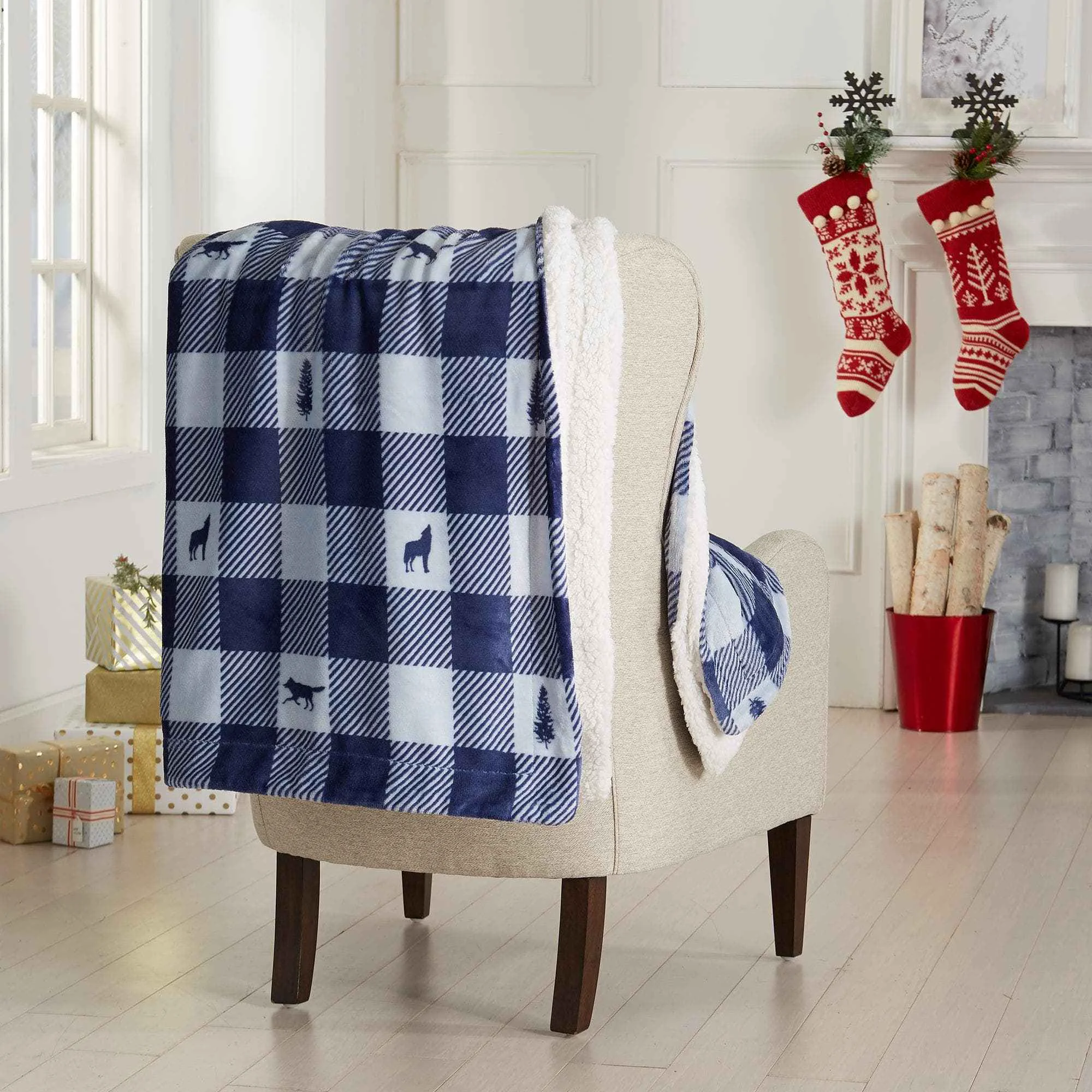 Traditional Sherpa Throw Blanket – Hudson Collection Genuine