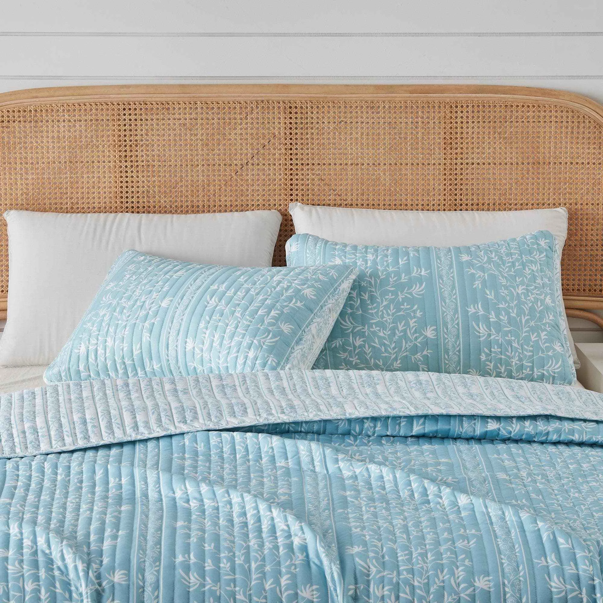 Outstanding Blue Floral Quilt Set – Senna Collection Verified