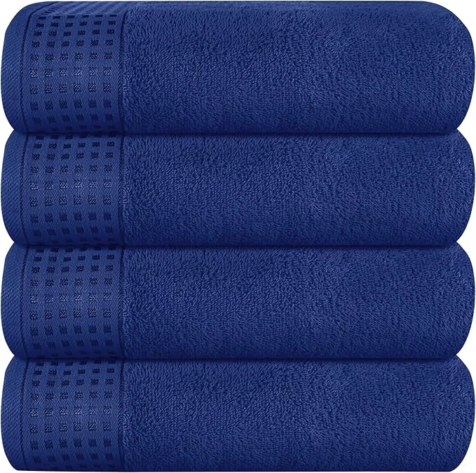 Original GLAMBURG Ultra Soft 4 Pack Oversized Bath Towel Set 27×54 inches Cotton Prestigious