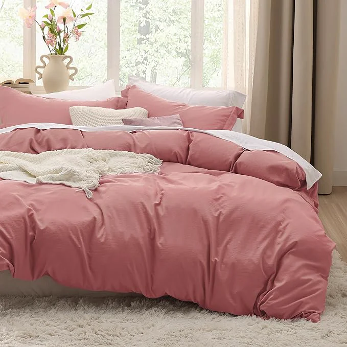 Smooth Bedsure Pink Clay Duvet Cover Twin Twin XL Size – 2 Pieces Prewashed Polyester Extra Soft Bedding Set Includes 1 Twin Duvet Cover 68 39 39 x90 39 39 with Zipper Closure amp 1 Pillow Sham No Comforter Fast