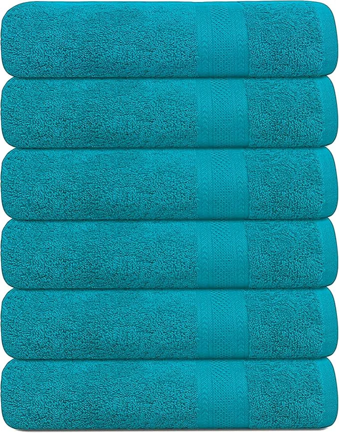 Artisan KAHAF COLLECTION Cotton Bath Towels 24×48 Pack of 6 Towels Quick Dry Clean
