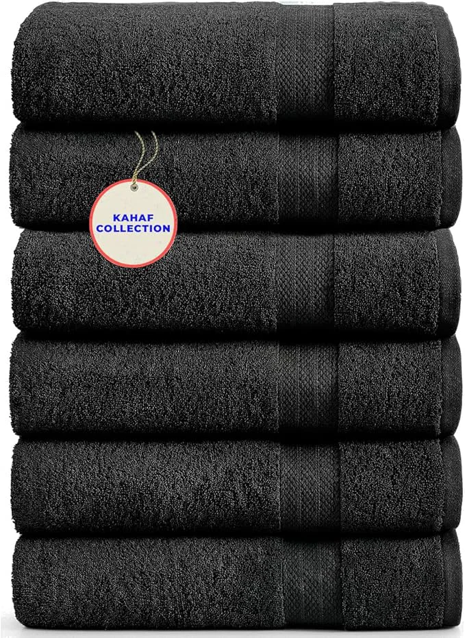 Effective KAHAF COLLECTION Cotton Bath Towels 24×48 Pack of 6 Towels Quick Dry Soft