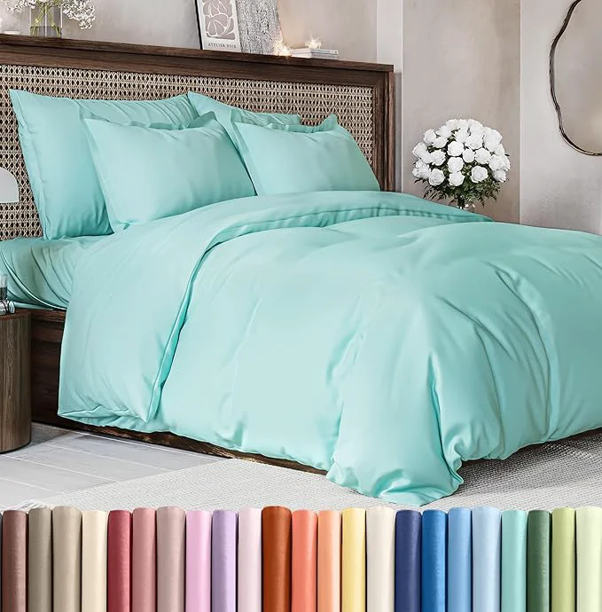 Durable Duvet Cover King Size Set – Extra Soft King Duvet Cover 104 quot x 90 quot with 2 Pillow Shams – Hotel Luxury Easy Care amp Fade w Zipper Closures amp Ties – All Season Comfy Cozy amp Breathable Spa Blue Premium
