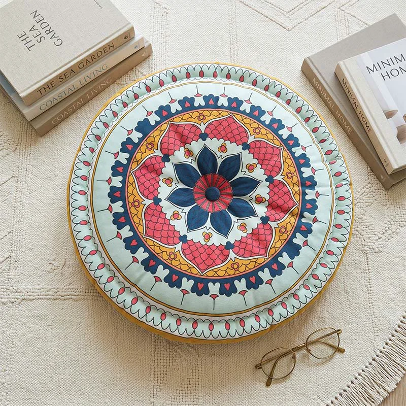 Crafted Ownkoti Mandala Bohemian Leaf Throw Pillow Traditional