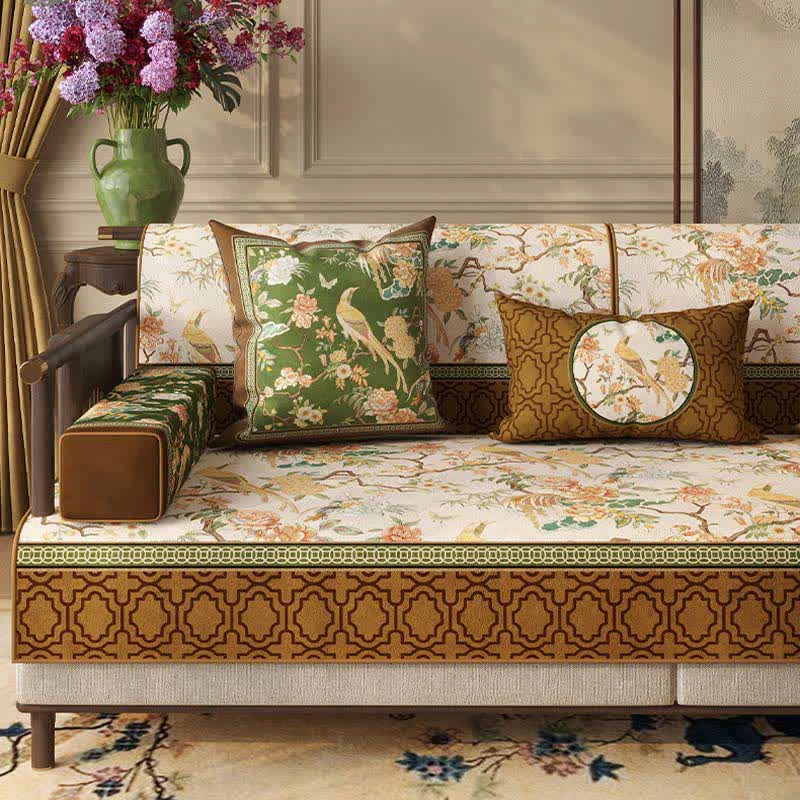 Environmentally Friendly Ownkoti Vintage Floral amp Bird Print Sofa Protector Luxury