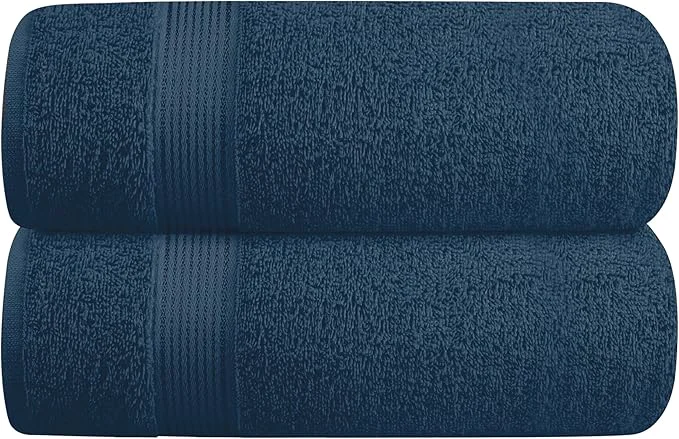 Organic Belizzi Home Cotton 2 Pack Oversized Bath Towel Set 28×55 inches Large Bath Versatile
