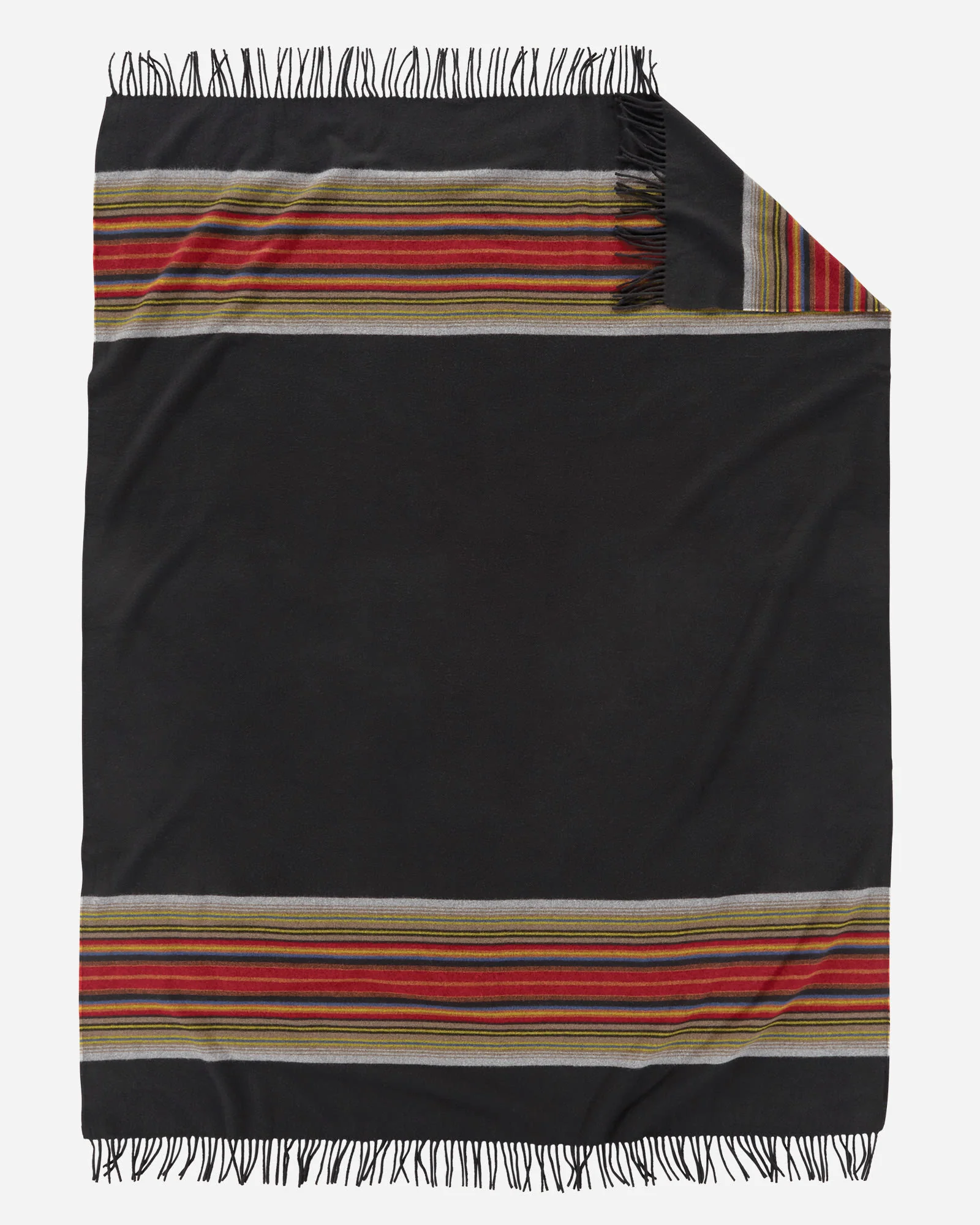 Authentic 5TH Avenue Acadia Park Merino Throw Black First-Class