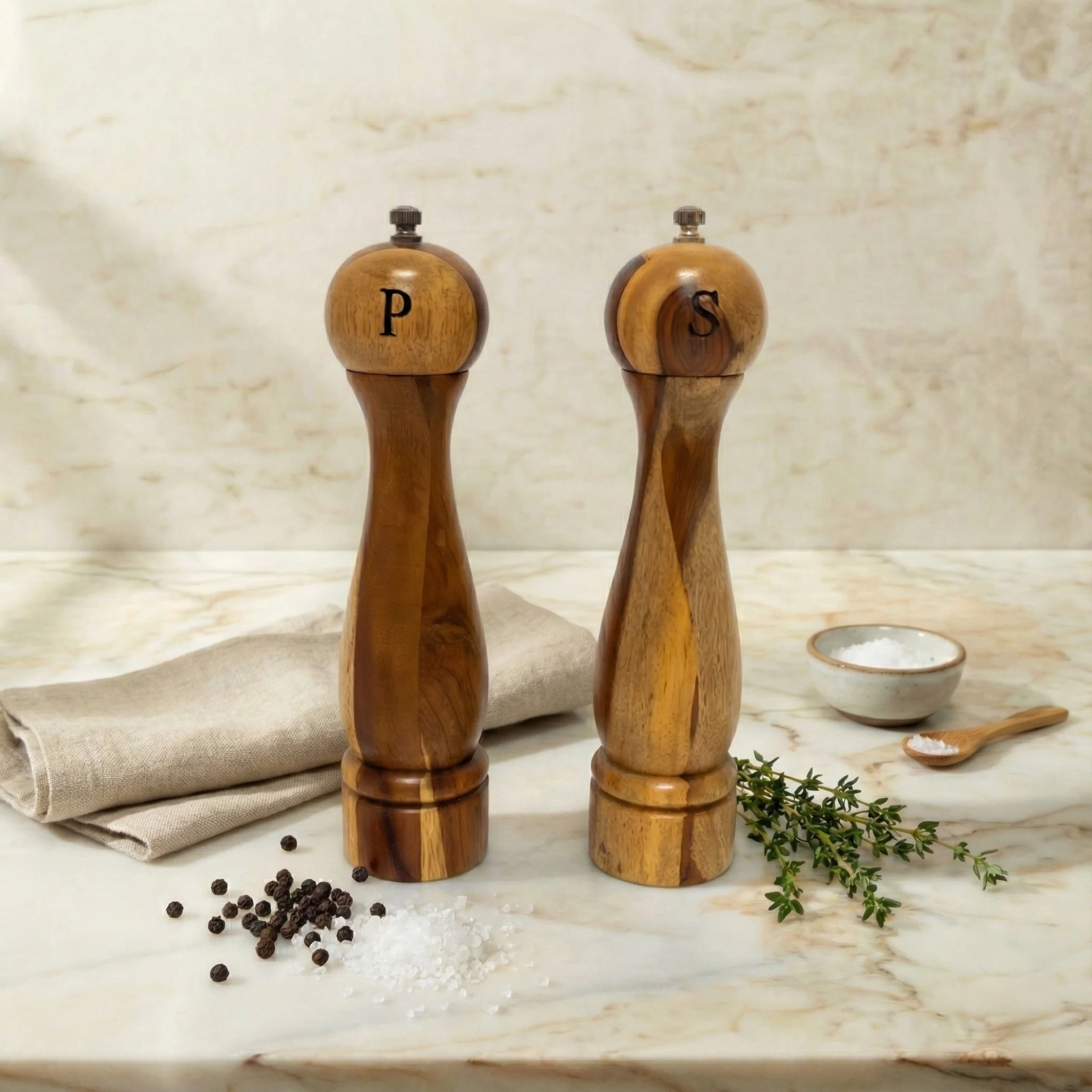High-Performance Bumi Salt amp Pepper Grinder Set of 2 Recyclable